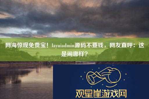 网海惊现免费宝！layuiadmin源码不要钱